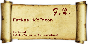 Farkas Márton névjegykártya